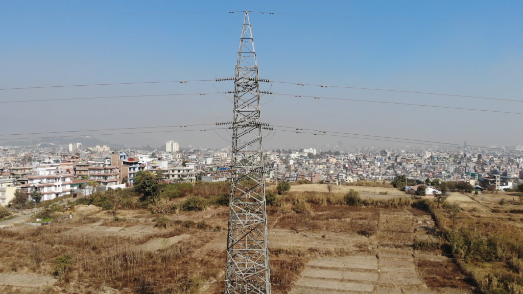 transmission line drone surveying in Nepal